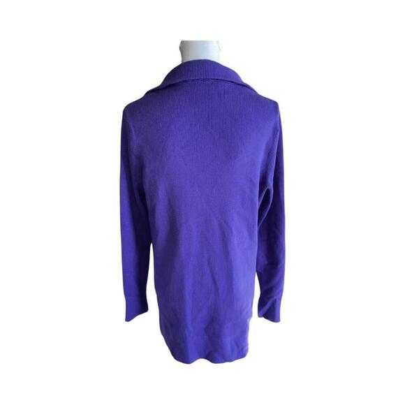 Free People Purple Cardigan Sweater Coat Size Small Ribbed Oversized Slouchy - Picture 3 of 5